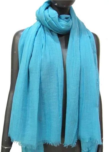 Y520- Foulard uni large (bleu turquoise) – Image 4