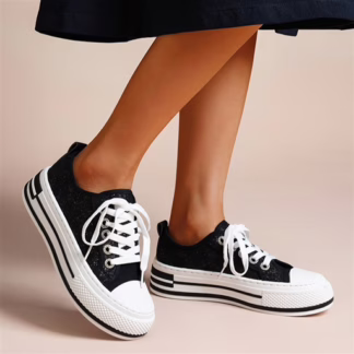 R428- Plateformes Dentelle (T36-T41) (noir)