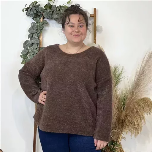 K828- Pull uni (GT) 🇮🇹 (marron)