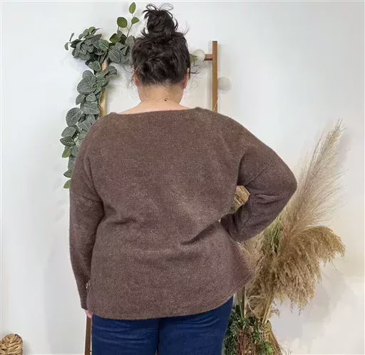 Z579. Pull uni (GT) 🇮🇹 (marron) – Image 4