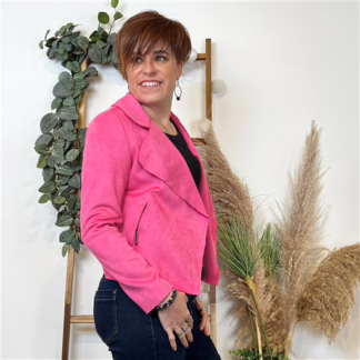 K549- Veste suédine à poches (Tu) 🇮🇹 (fuchsia)