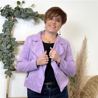 K549- Veste suédine à poches (Tu) 🇮🇹 (lilas)