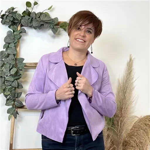 K549- Veste suédine à poches (Tu) 🇮🇹 (lilas)