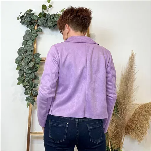 L549- Veste suédine à poches (Tu) 🇮🇹 (lilas) – Image 4