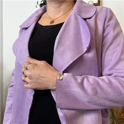 L549- Veste suédine à poches (Tu) 🇮🇹 (lilas) – Image 6