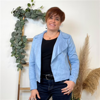 K549- Veste suédine à poches (Tu) 🇮🇹 (bleu ciel)