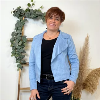 K549- Veste suédine à poches (Tu) 🇮🇹 (bleu ciel)