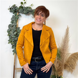 K549- Veste suédine à poches (Tu) 🇮🇹 (moutarde)