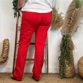 P865- Jean coupe droite Voggo (T42-T50) (rouge)