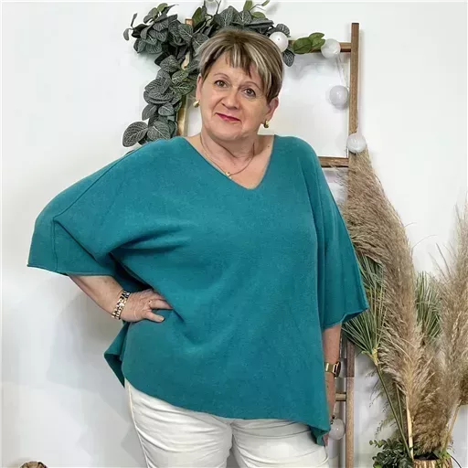 Z125- Pull loose Crop-Top (Gt) 🇮🇹 (vert émeraude) – Image 3