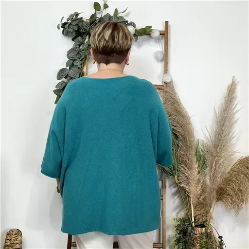 Z125- Pull loose Crop-Top (Gt) 🇮🇹 (vert émeraude) – Image 5