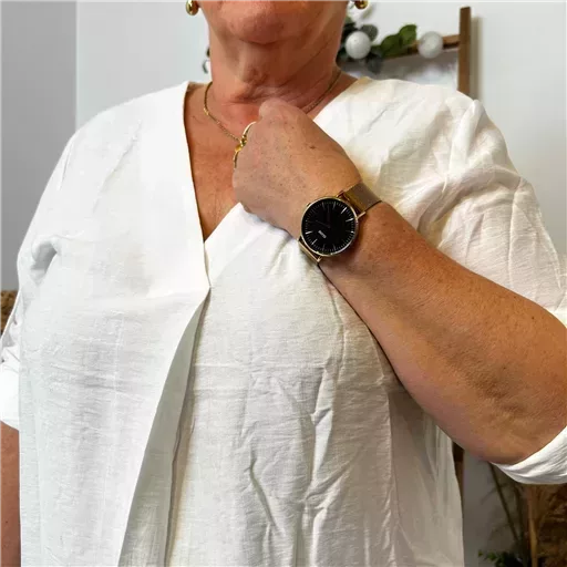 Z774- Blouse unie Christy (T44-T52) (blanc) – Image 6