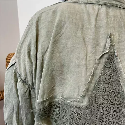 Z333- Chemise Loose étoilée ⭐ (Gt) (kaki) – Image 7