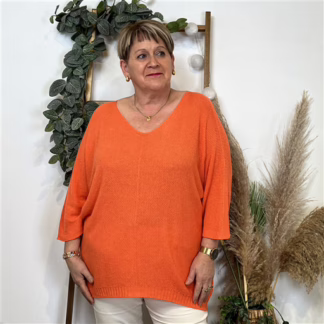 K559- Pull Nid d'Abeille (Gt) 🇮🇹 (orange)