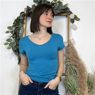 K999- T-Shirt Coline (T36-T44) (bleu turquoise)