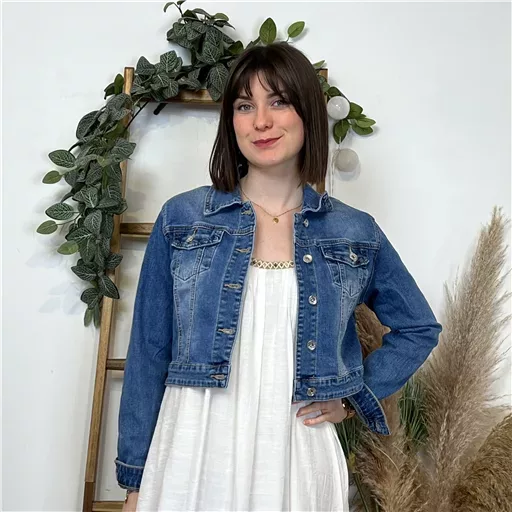 K484- Veste courte Jean Voggo (T36-T44) (denim) – Image 3