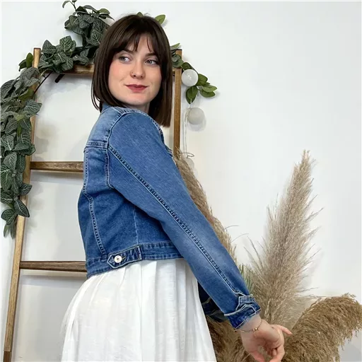 K484- Veste courte Jean Voggo (T36-T44) (denim)