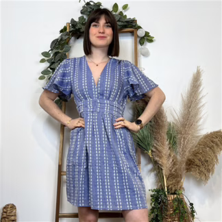 K476- Robe Maëlle (T36-T40) 🪷 (bleu jeans)