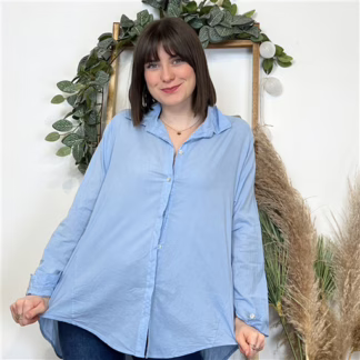 K503- Chemise fluide coton (Tu) 🇮🇹 (bleu indigo)