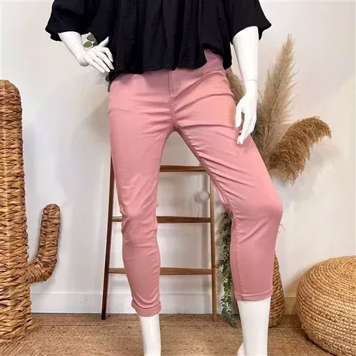 P090- Jean 7/8ème Voggo (T42-T50) (rose poudré) – Image 3