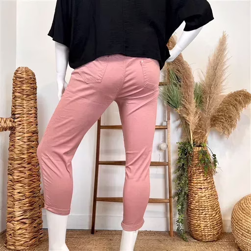 P090- Jean 7/8ème Voggo (T42-T50) (rose poudré) – Image 5