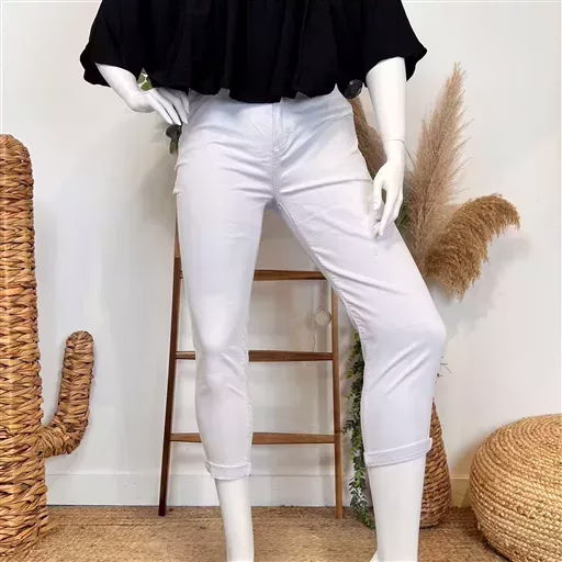 N126- Jean 7/8ème Voggo (T42-T50) (blanc)