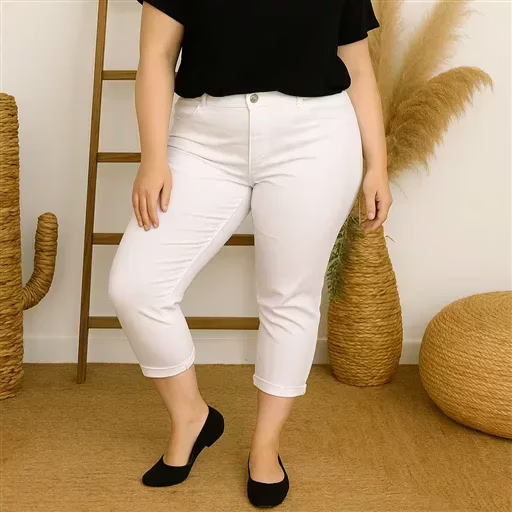 P088- Jean 7/8ème Voggo (T42-T50) (blanc) – Image 2