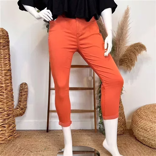 N122- Jean 7/8ème Voggo (T42-T50) (corail)