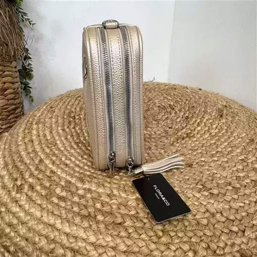 P428- Sac Flora & Co 2 Zips (ecru) – Image 7