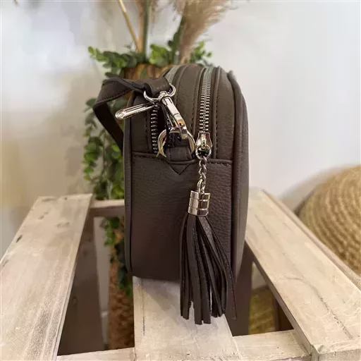 P428- Sac Flora & Co 2 Zips (taupe) – Image 5