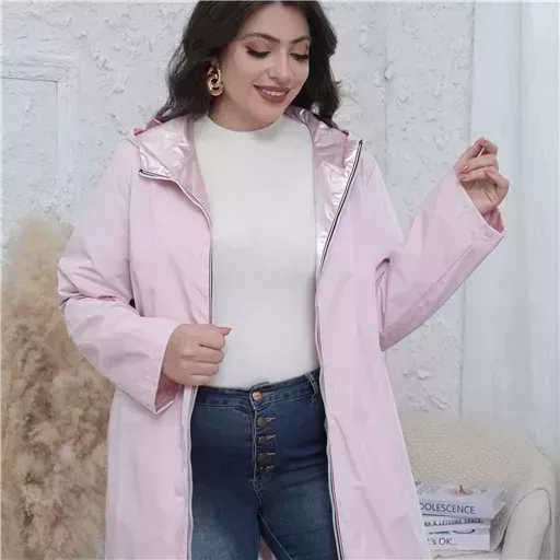 K029- Imper réversible (T36-T42) (rose pâle) – Image 3