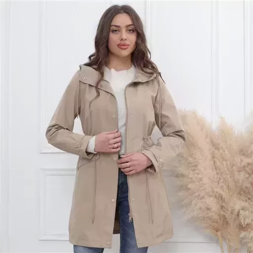 K408- Imper mi-long leger (T36-T44) (beige) – Image 3