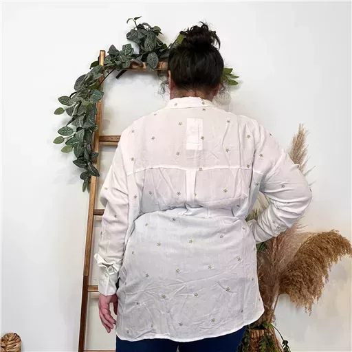 Z762- Blouse brodée Christy (T44-T52) (blanc) – Image 4