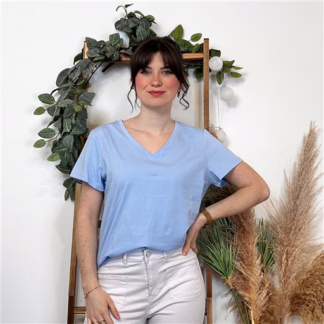 K453- T-shirt Uni (T36-T40) (bleu ciel)