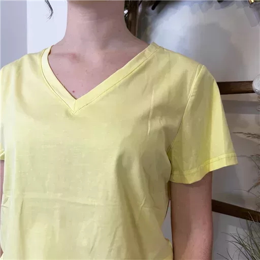 K453- T-shirt Uni (T36-T40) (jaune) – Image 5