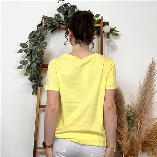 K453- T-shirt Uni (T36-T40) (jaune) – Image 4