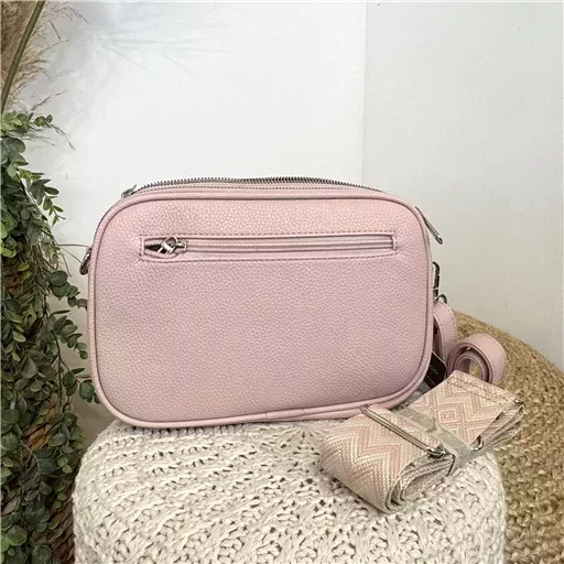 P426- Sac 3 poches Flora&Co (rose pâle) – Image 6