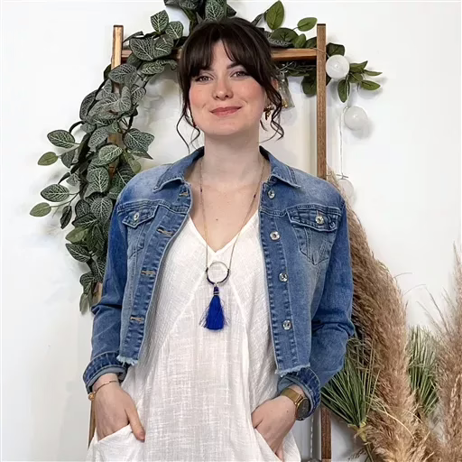 K350- Veste courte Jean Voggo (T36-T44) (denim) – Image 2