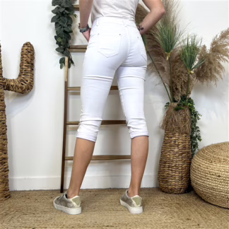 O611- Pantacourt Voggo (T36-T44) (blanc)