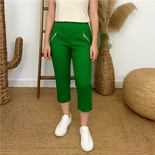 T581- Pantacourt stretch uni JST (T38-T52) (vert brésil) – Image 2