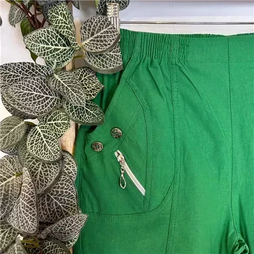 T581- Pantacourt stretch uni JST (T38-T52) (vert brésil) – Image 5