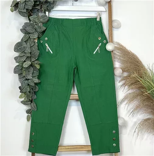 T581- Pantacourt stretch uni JST (T38-T52) (vert brésil) – Image 3