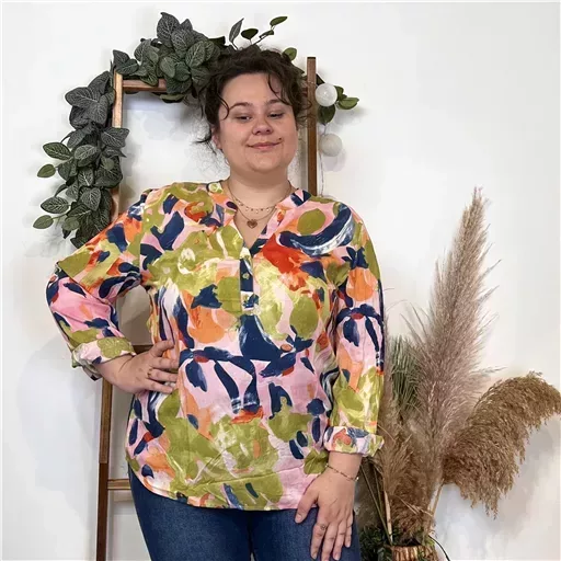 Z770- Tunique « Aquarelle » (T44-T52) (marine) – Image 3