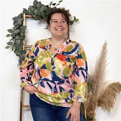 Z770- Tunique « Aquarelle » (T44-T52) (marine) – Image 4