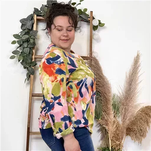 Z770- Tunique « Aquarelle » (T44-T52) (marine) – Image 5