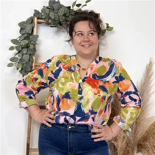 Z770- Tunique « Aquarelle » (T44-T52) (marine) – Image 2