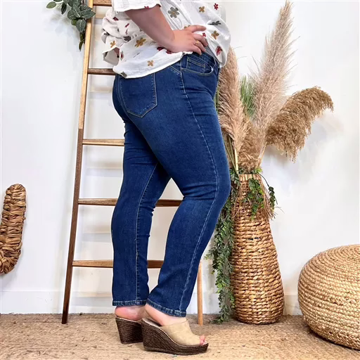 N019- Jean Slim (T42-T50) (denim foncé) – Image 3