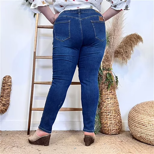 N019- Jean Slim (T42-T50) (denim foncé) – Image 4