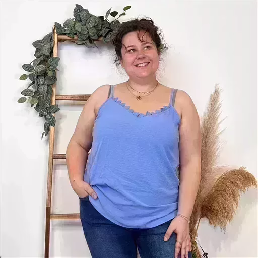 Z142- Débardeur Christy (T44-T52) (bleu ciel) – Image 2