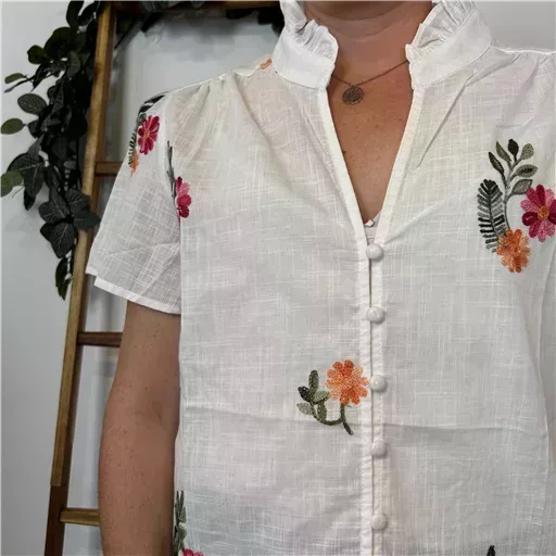 K254- Chemise By One (T36-T40) 🏵️ (blanc) – Image 4